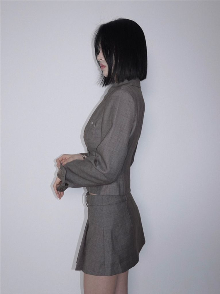 (새상품) 페일제이드 데뮤어 드뮤어 크롭 셋업 스커트 브라운 이미지