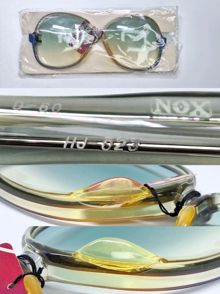 80s 일본제 빈티지 데드스톡 미사용/선글라스 Nox HJ-023 블루 클래식 레트로 복고 y2k 패션 아이웨어 이미지