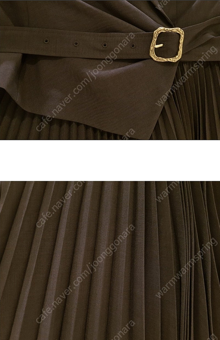 (새상품) KL 플리츠 원피스 네이비 55 듀엘 오즈세컨 레니본 지컷 보브 린 모조에스핀 지고트 시슬리 이미지