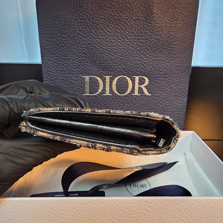 {클로젯}[Os]디올 오블리크 버티컬 장지갑 이미지