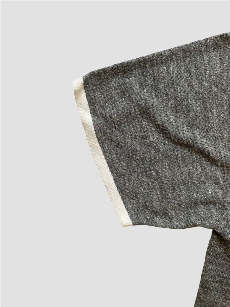 [빈폴(BEAN POLE)]남성 반팔 칼라넥 니트 (그레이/100 이미지