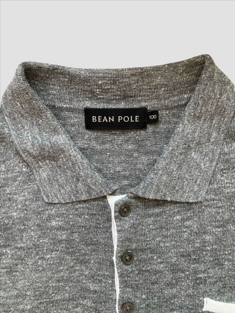 [빈폴(BEAN POLE)]남성 반팔 칼라넥 니트 (그레이/100 이미지