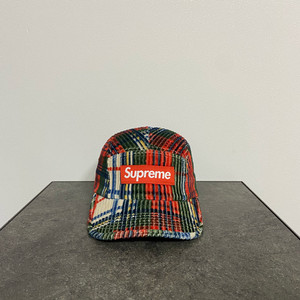 (OS) 슈프림 박스로고 캠프캡 모자 코듀로이 플레이드 체크 이미지