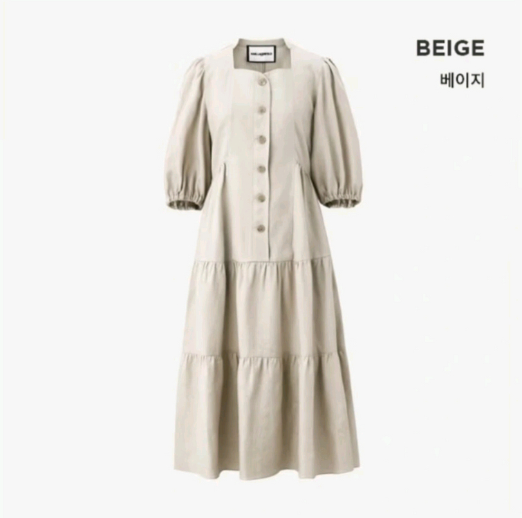 칼라거펠트 린넨 블렌디드 원피스(77) ㅡ새상품 이미지