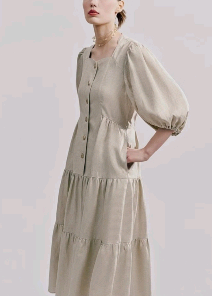 칼라거펠트 린넨 블렌디드 원피스(77) ㅡ새상품 이미지