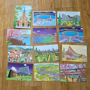 세종 아산 풍경 그림 엽서 세트 이미지