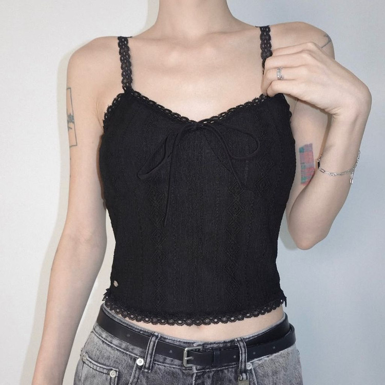 (포장째새상품) 페일제이드 자가드 레이스나시 블랙 이미지