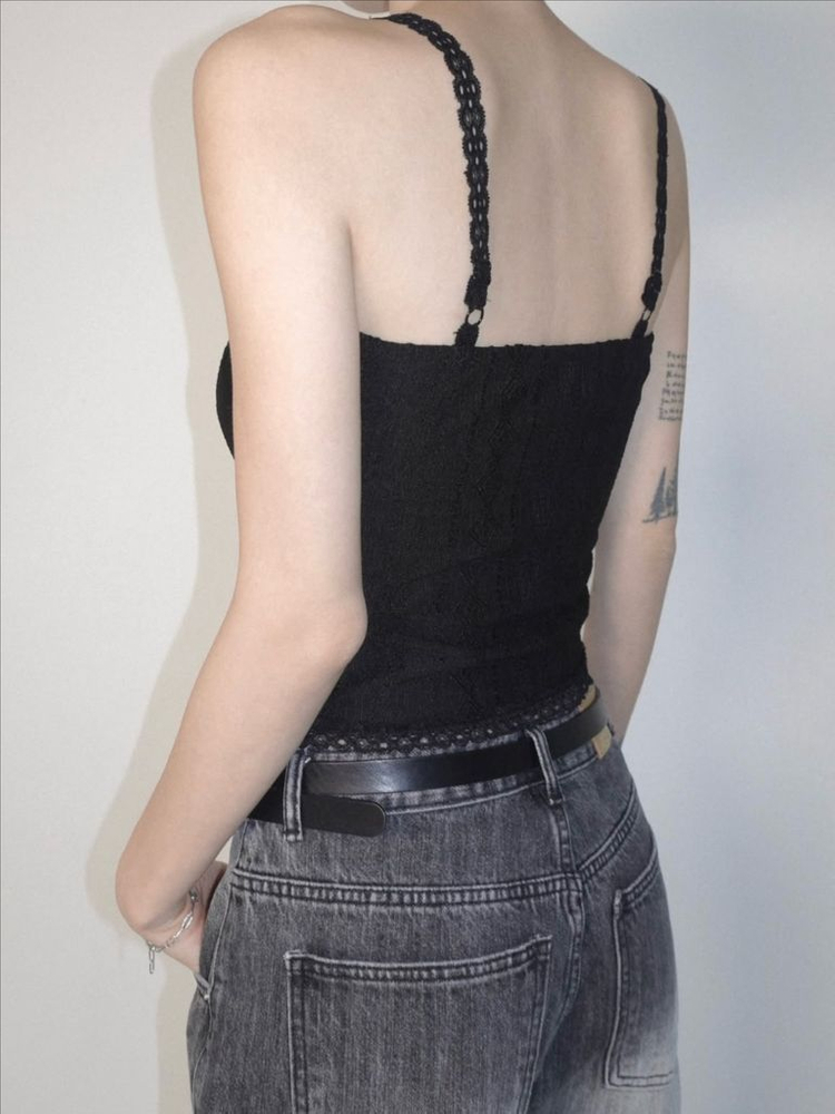 (포장째새상품) 페일제이드 자가드 레이스나시 블랙 이미지