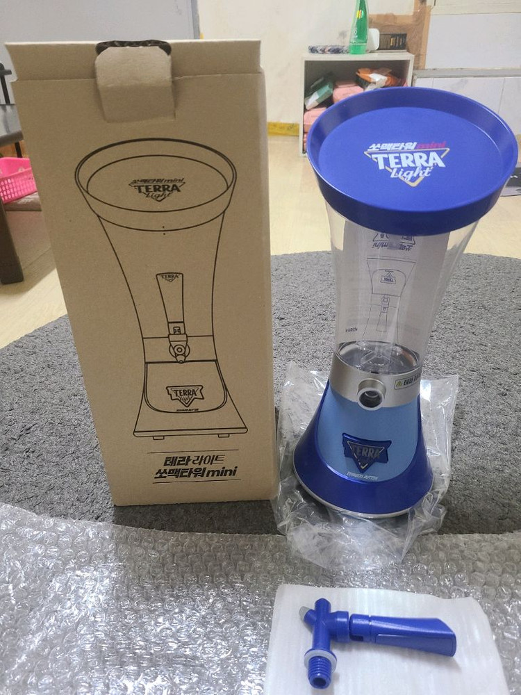 테라 쏘맥타워 맥주 디스펜서 미니 블루 소맥타워(새상품) 이미지