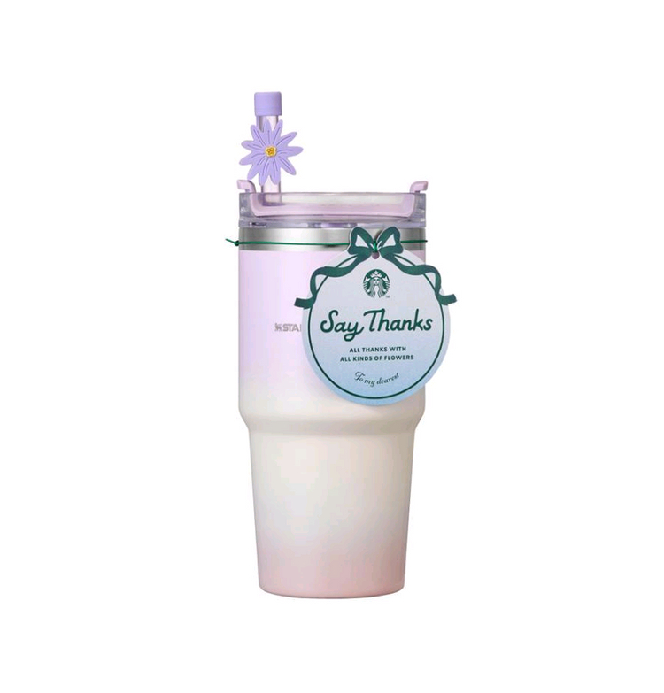 스타벅스 - SS 땡스 플라워 스탠리 켄처 텀블러 591ml 이미지
