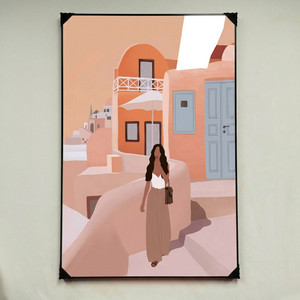 그림 액자 팝아트 인테리어소품 산토리니 풍경화 인물화 감성 대형액자 벽걸이 거실 카페 꾸미기용 북유럽 스타일 포스터 이미지