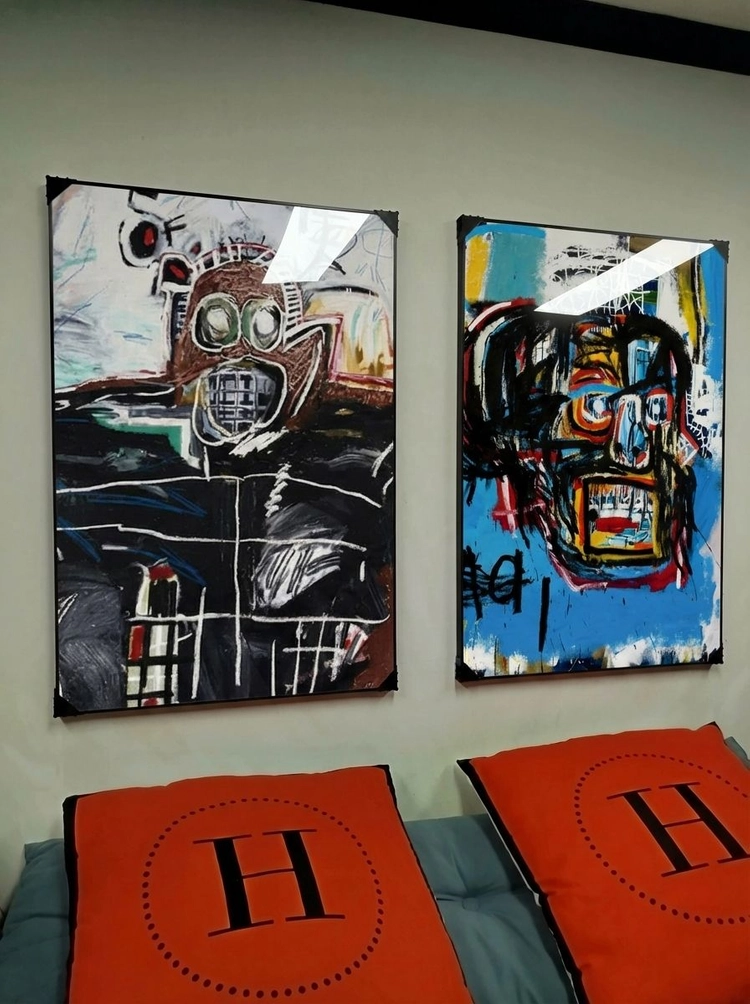 그림 액자 팝아트 인테리어소품 바스키아 스타일 인물그림 추상액자 2종 세트 대형 거실 벽면 장식 아트워크 모던 감성 이미지