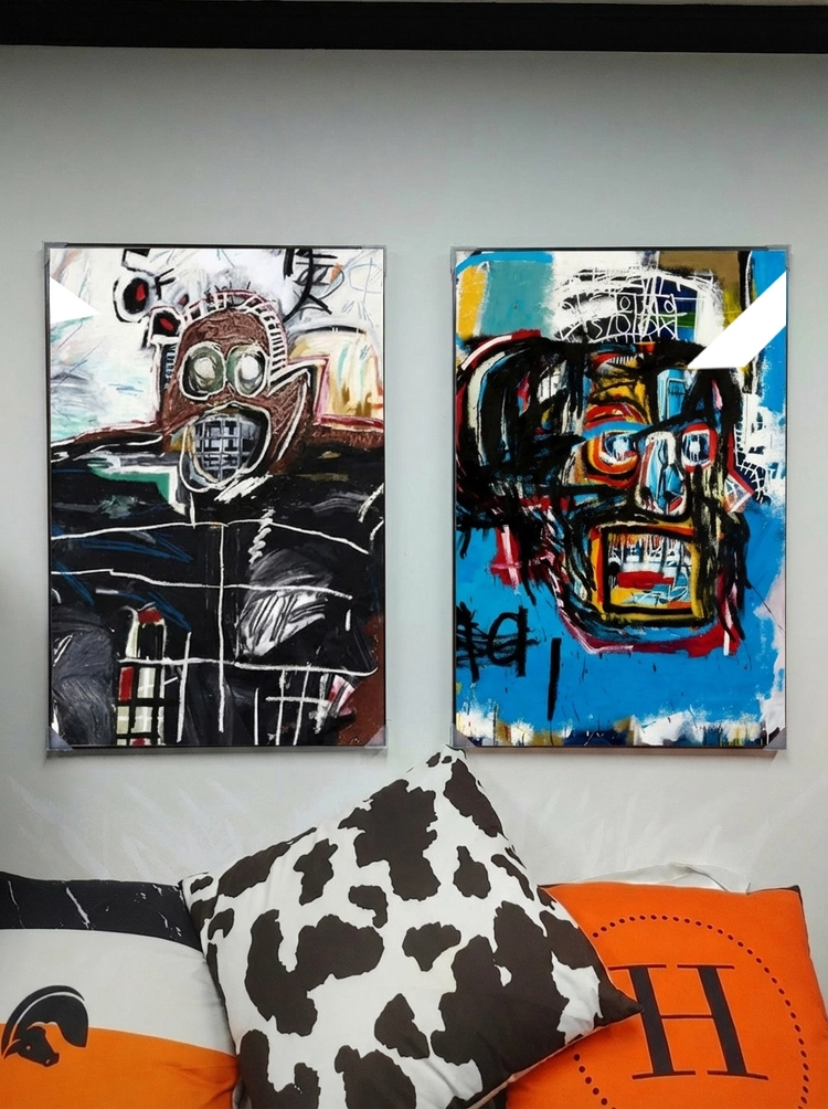 그림 액자 팝아트 인테리어소품 바스키아 스타일 인물그림 추상액자 2종 세트 대형 거실 벽면 장식 아트워크 모던 감성 이미지