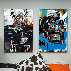그림 액자 팝아트 인테리어소품 바스키아 스타일 인물그림 추상액자 2종 세트 대형 거실 벽면 장식 아트워크 모던 감성 이미지