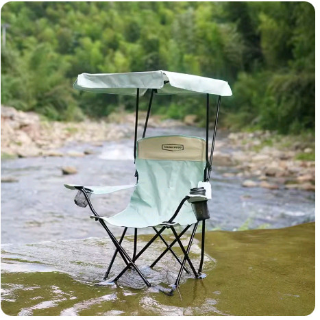 그늘막있는 접이식 캠핑의자 1+1 이미지