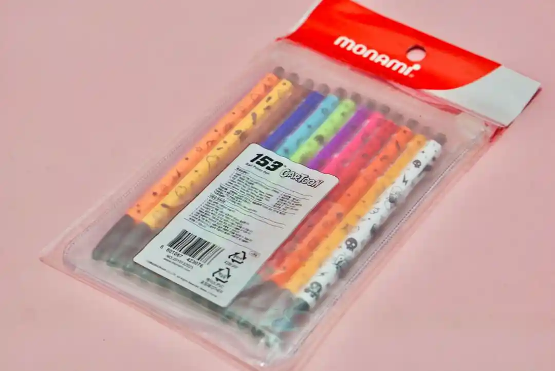 새상품) 모나미 153 볼펜 세트 카툰 0.5mm 12색 세트 이미지