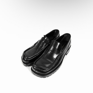 [43] 드리스 반 노튼 남성 레더 페니 스퀘어토 슬롯 로퍼 슈즈 블랙 이미지