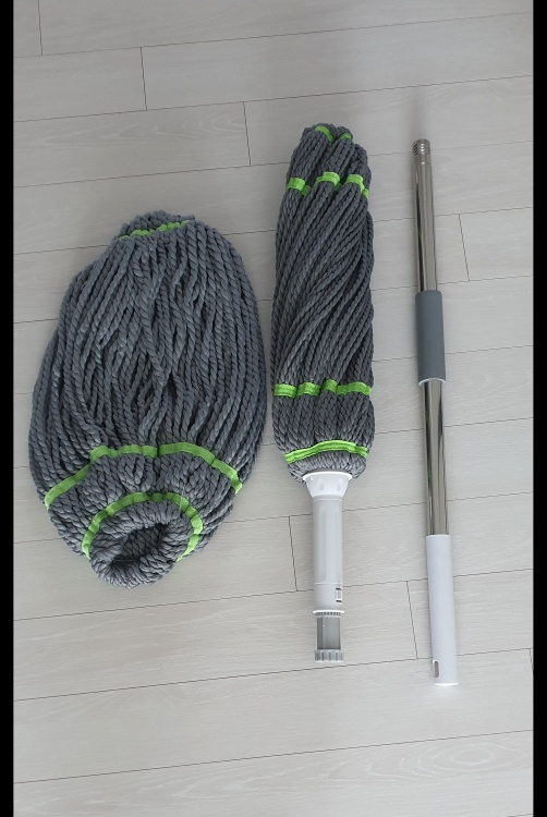 대형 극세사 스핀 핸즈프리 대걸레+리필걸레1개 세트(새 이미지