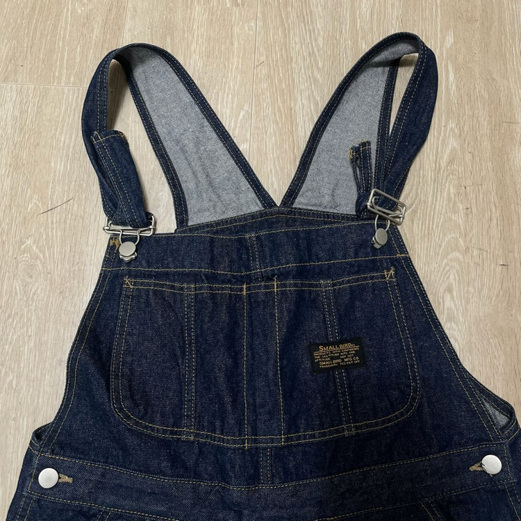 스몰버드 워크웨어 오버롤 생지 데님 멜빵바지 [진청] M 이미지