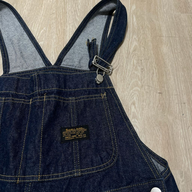 스몰버드 워크웨어 오버롤 생지 데님 멜빵바지 [진청] M 이미지