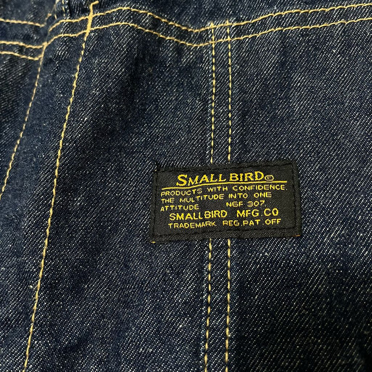 스몰버드 워크웨어 오버롤 생지 데님 멜빵바지 [진청] M 이미지