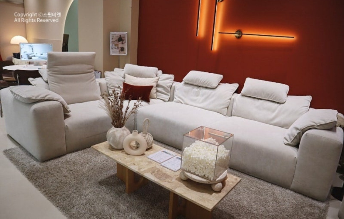 에싸 하바나 와이드 4인 코너 카시미라 바닐라(사정상 좋은가격에 넘깁니다) 이미지