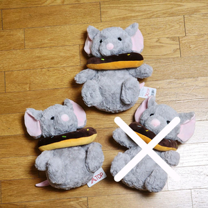 새상품)25cm 도넛 마우스 인형_회색쥐 래트 굿즈_귀여운 소품_중형 인테리어 빅 누이_크레인 프라이즈 상품 이미지