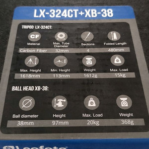 레오포토 LX-284CT+XB38 10X 카본 카메라삼각대 이미지