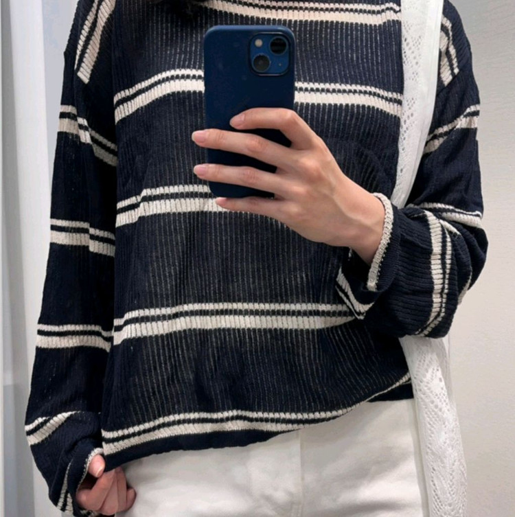 마지막가격 시스루니트 간절기니트 긴팔니트 단가라니트 그물니트 사이즈55-77 이미지