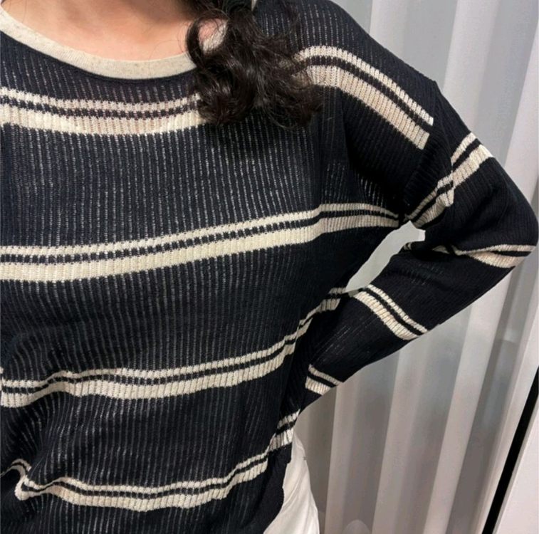 마지막가격 시스루니트 간절기니트 긴팔니트 단가라니트 그물니트 사이즈55-77 이미지