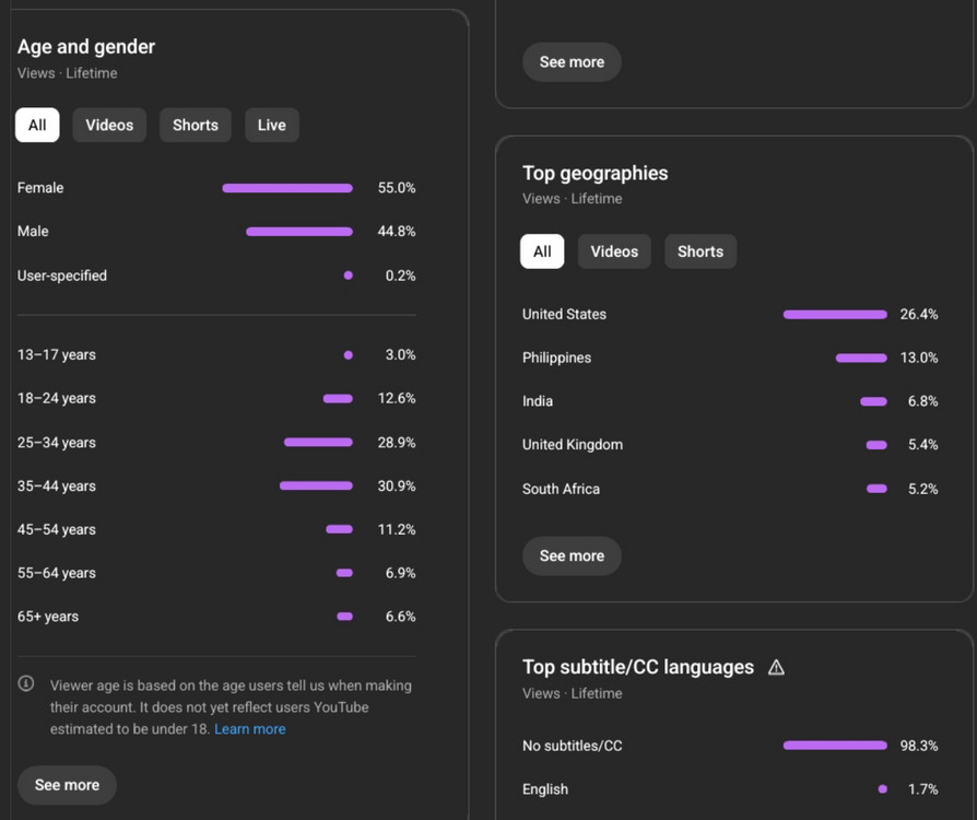106만명 수익 활성화 미국 유튜브 채널 이미지