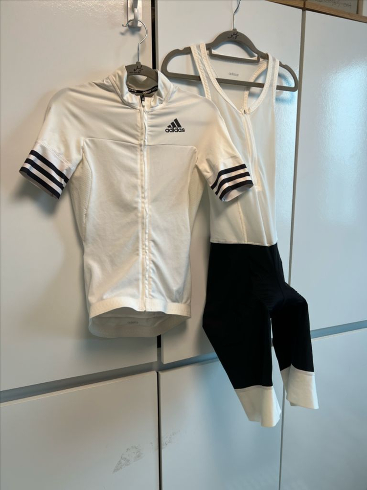 아디다스 여성 사이클 자전거 져지 빕 상하의 세트 이미지