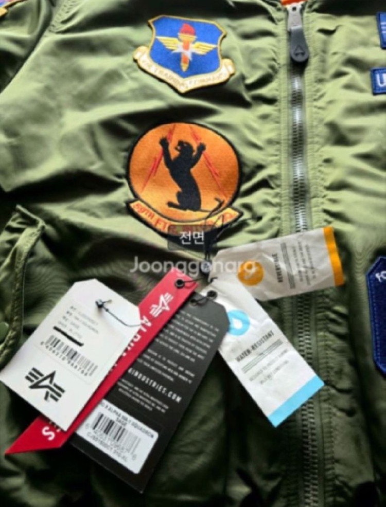 알파인더스트리 [ 한정판 ] MA-1 레귤러 스쿼드론 항공점퍼 Sage Green 블루종 (XL / 110) 이미지