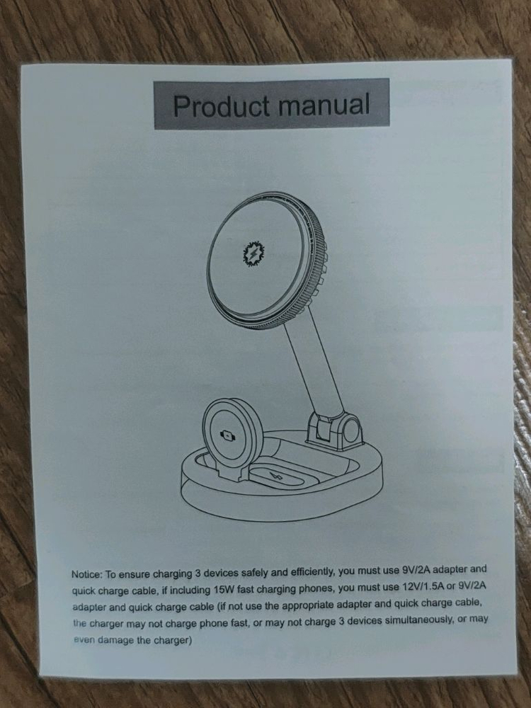 3in1 맥세이프 무선 충전기 W17 블랙 이미지