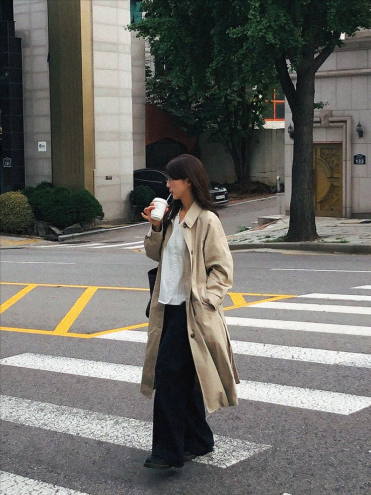 하네 벨티드 롱 트렌치 코트_Beige 이미지