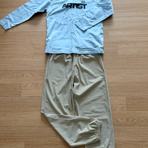 새상품 140 스판짱짱 바지+긴팔 상하복 세트 ~ 봄가을 이미지