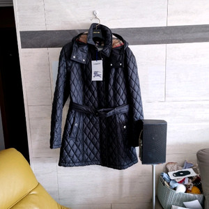 새제품 버버리 헤밍필드 퀼팅 후드 벨티드 자켓 XL77~88 이미지