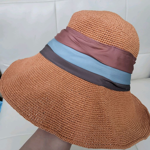 새상품 지센 버킷햇 햇빛가리개 바캉스 모자 밀집 썬캡 라탄 여자 이미지