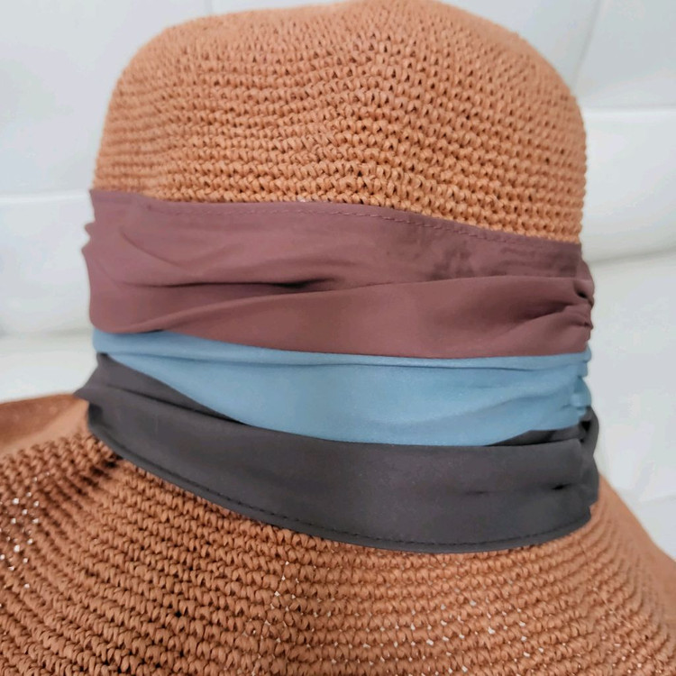 새상품 지센 버킷햇 햇빛가리개 바캉스 모자 밀집 썬캡 라탄 여자 이미지