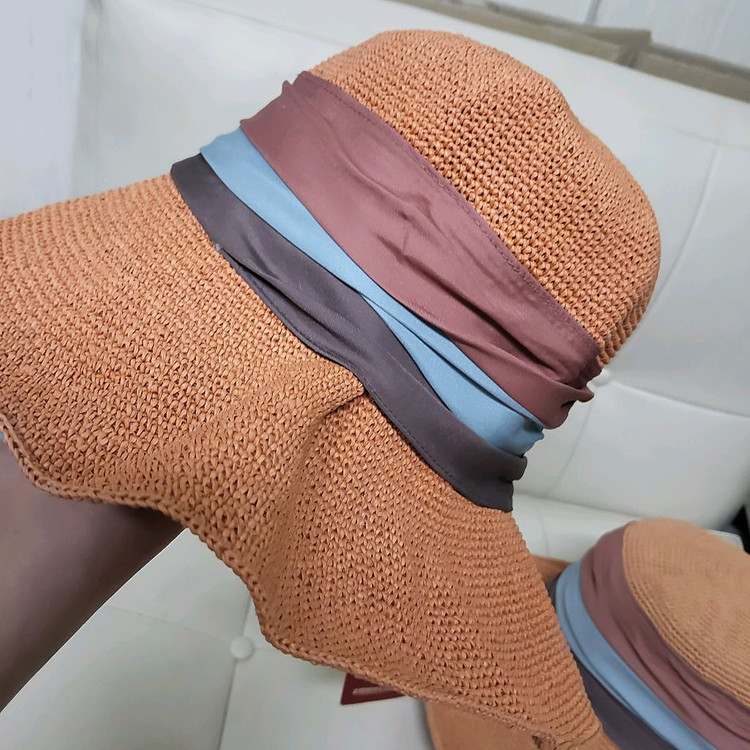 새상품 지센 버킷햇 햇빛가리개 바캉스 모자 밀집 썬캡 라탄 여자 이미지