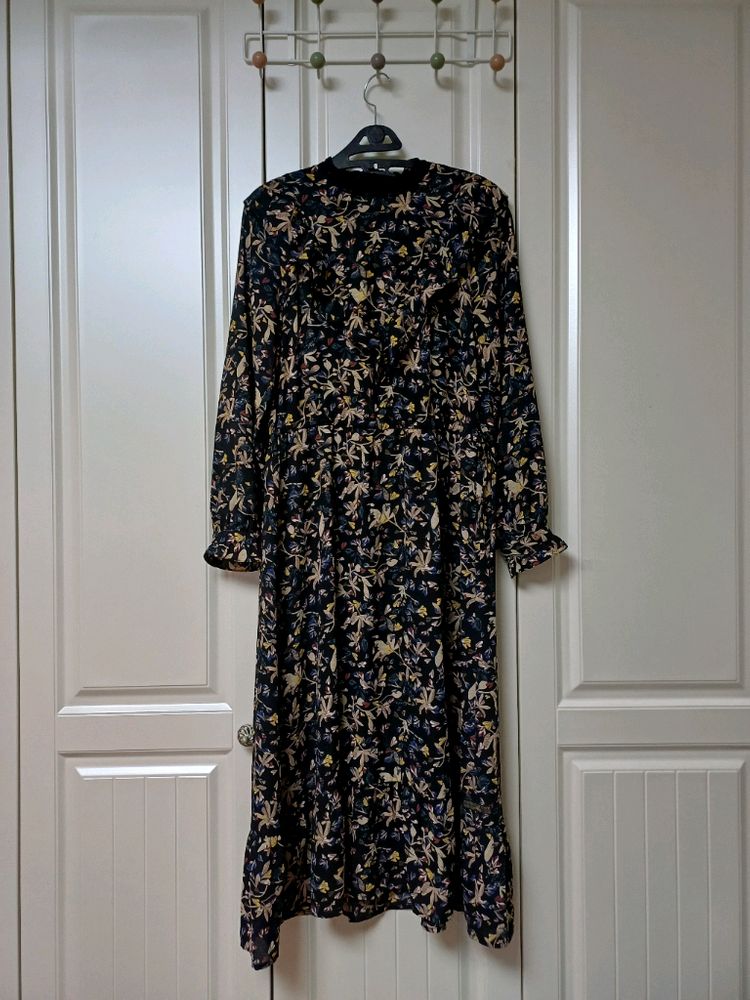 써스데이아일랜드 플라워 쉬폰원피스 S 모리걸보헤미안 이미지