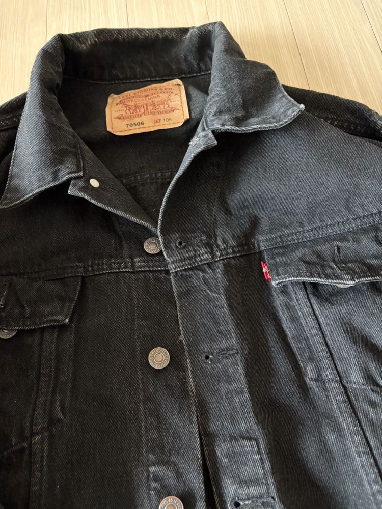 90년대 리바이스 블랙데님 흑청 트러커자켓 이미지