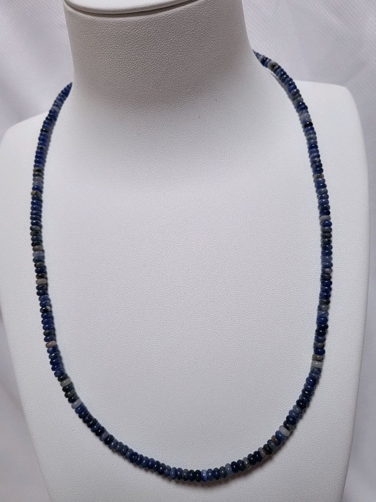 천연 소달라이트 론델 원석 목걸이 티셔츠 이미지