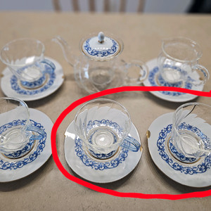 일롱 퓨전아시아 티잔 홍차잔 2인세트 일괄 이미지