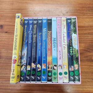 디즈니 프린세스 애니메이션 DVD 세트 인어공주, 신데렐라, 미녀와야수 이미지
