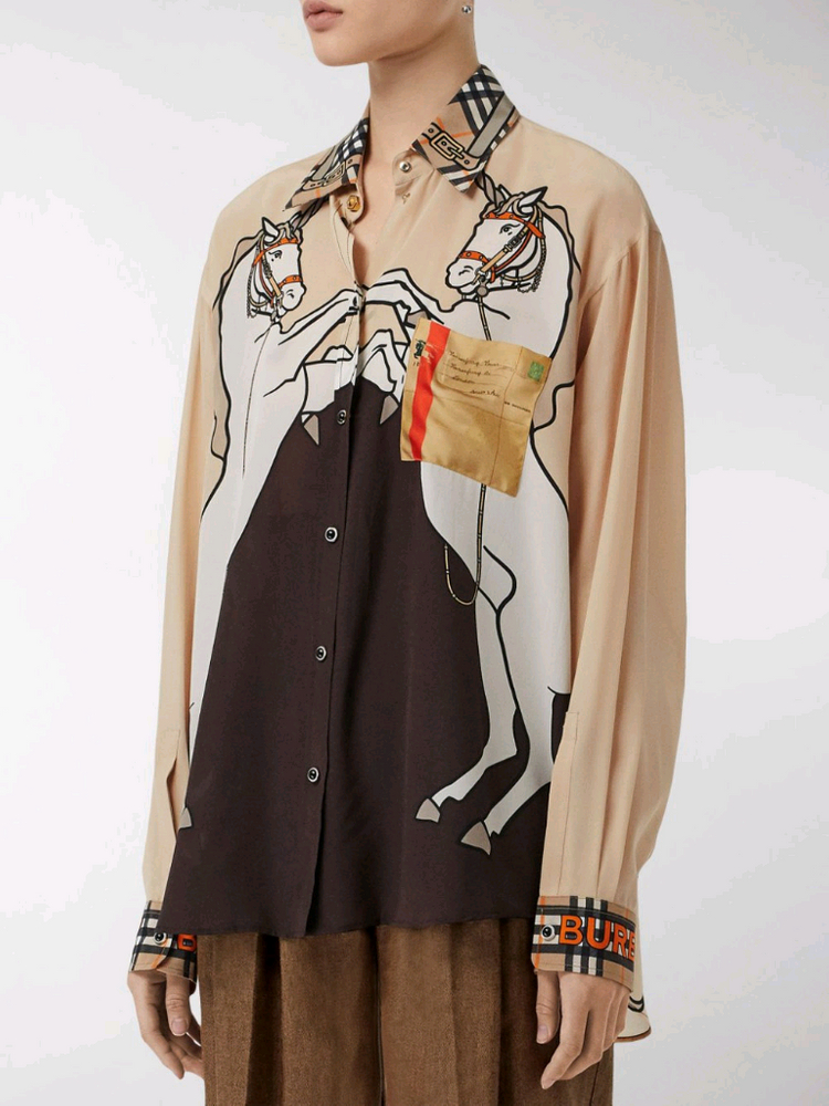버버리 런웨이 유니콘 실크 셔츠 이미지