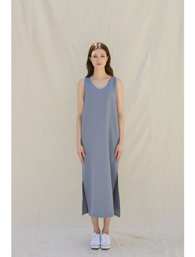 새상품)플라이런웨이 백포인트 원피스 스카이블루 롱드레스 이미지