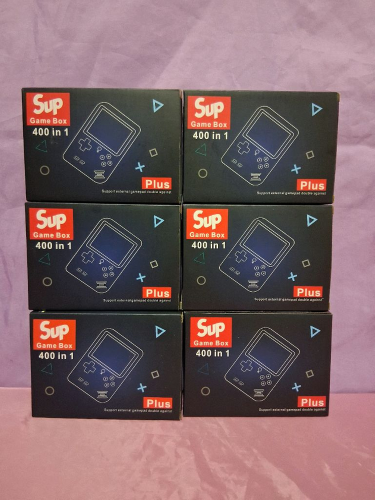 휴대용자체내장400게임기.엘로우3개.불랙2개.화이트1개.총6개일괄 이미지