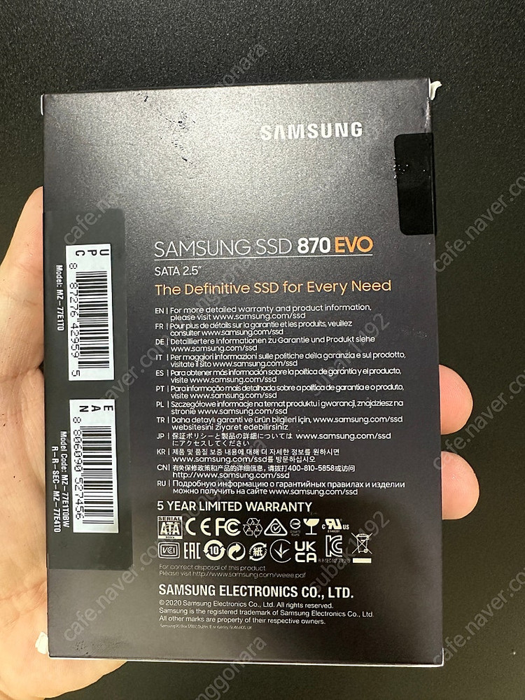삼성 870 evo ssd카드 1tb 판매합니다 이미지