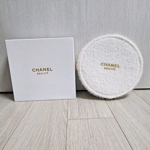 정품) 샤넬 트위드 화이트 원형 파우치 (코스메틱) 이미지